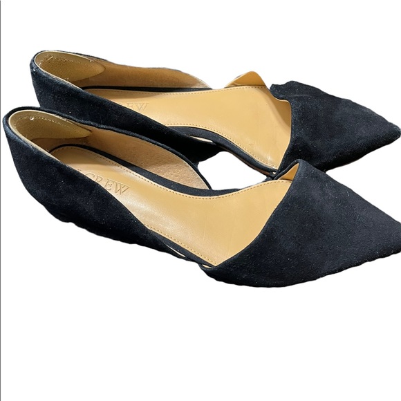 J.Crew Zoe Suede D’Orsay pointed toe black flat 7